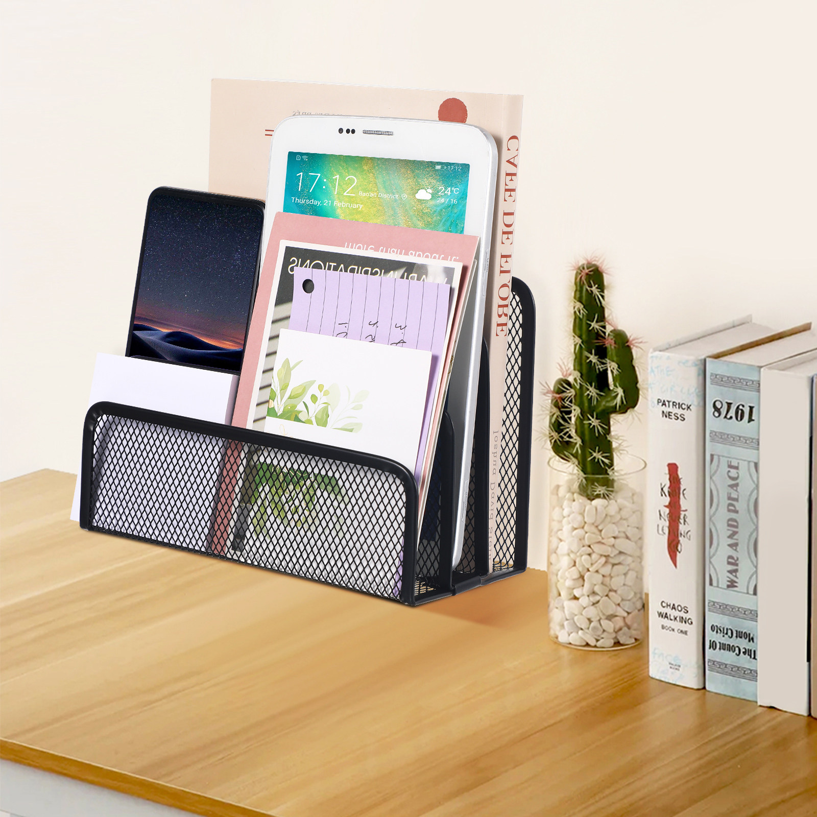 Three Compartment Metal Mesh D - огляд і ціна Magazine Holder Rack