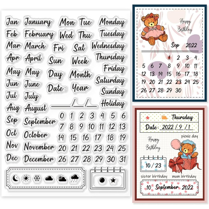 1PC 8.3x5.8in Calendar Clear S - огляд і ціна Rubber Date Stamp